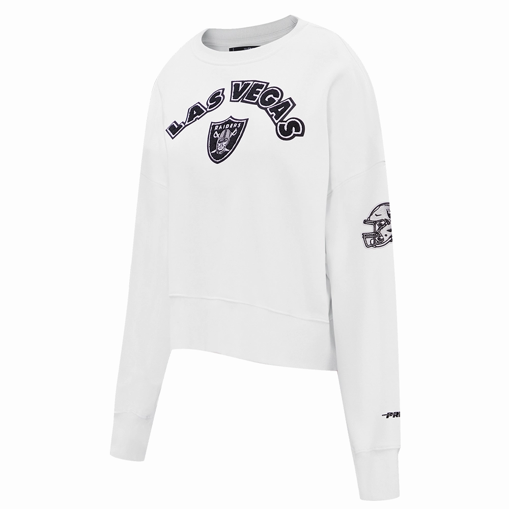 NFL LAS VEGAS RAIDERS CLASSIC WOMEN'S CREWNECK (WHITE)