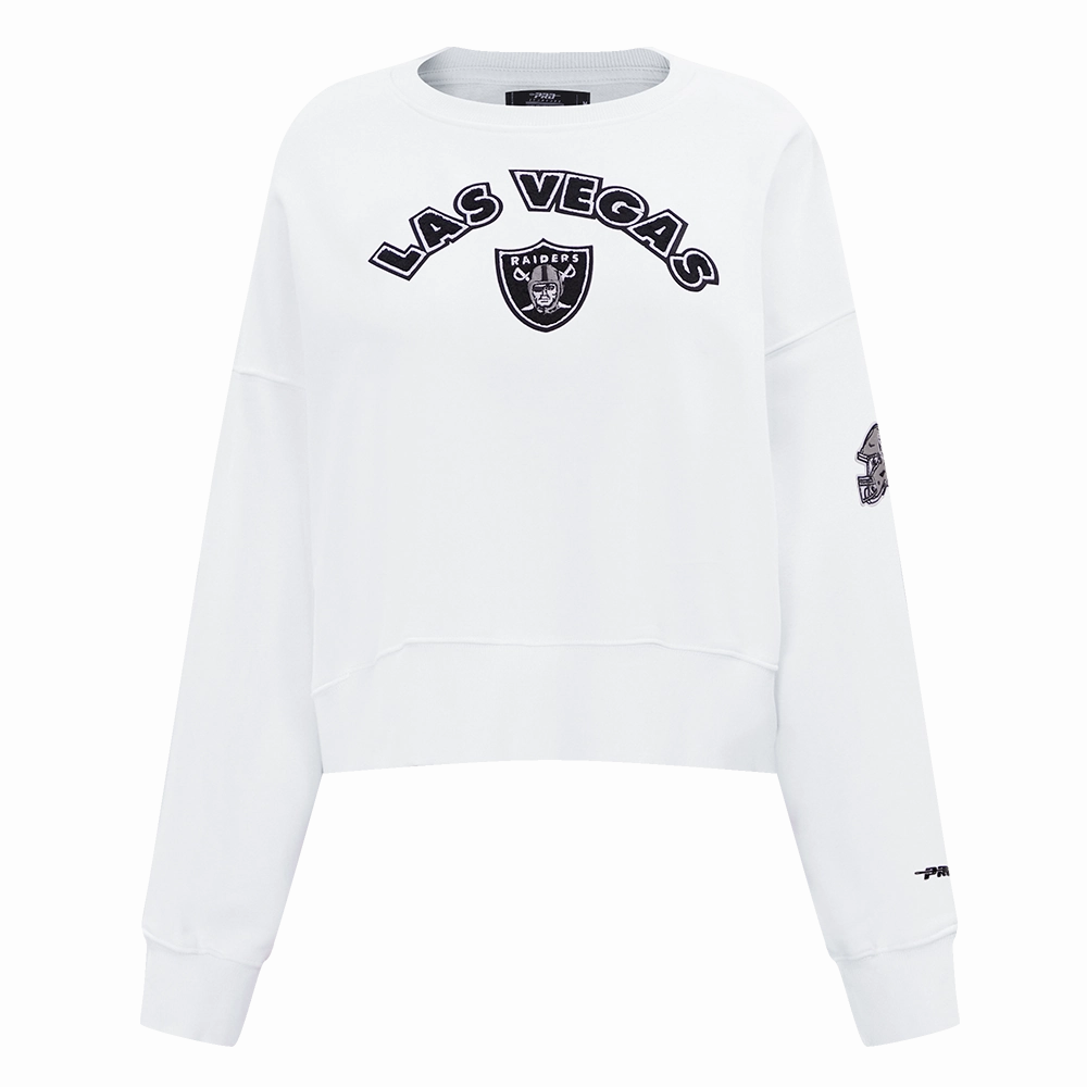 NFL LAS VEGAS RAIDERS CLASSIC WOMEN'S CREWNECK (WHITE)