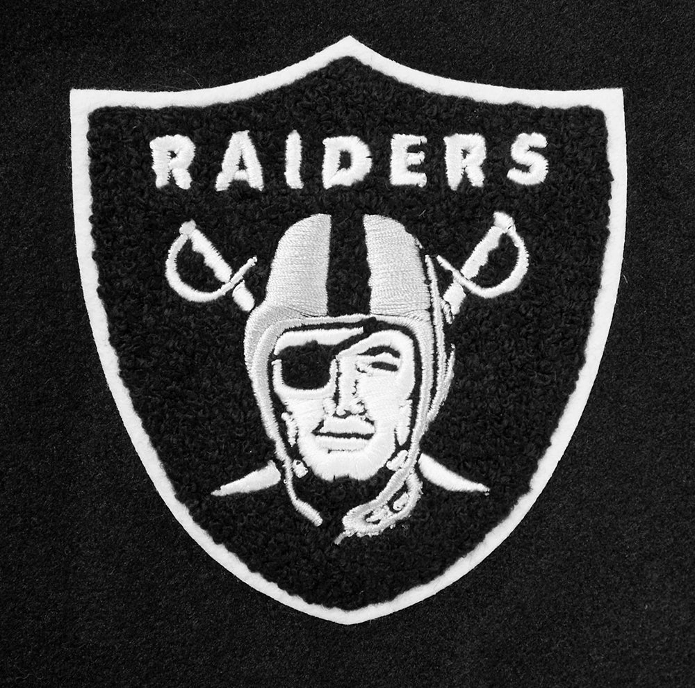 NFL LAS VEGAS RAIDERS CLASSIC WOOL WOMEN'S VARSITY JACKET (JET BLACK)