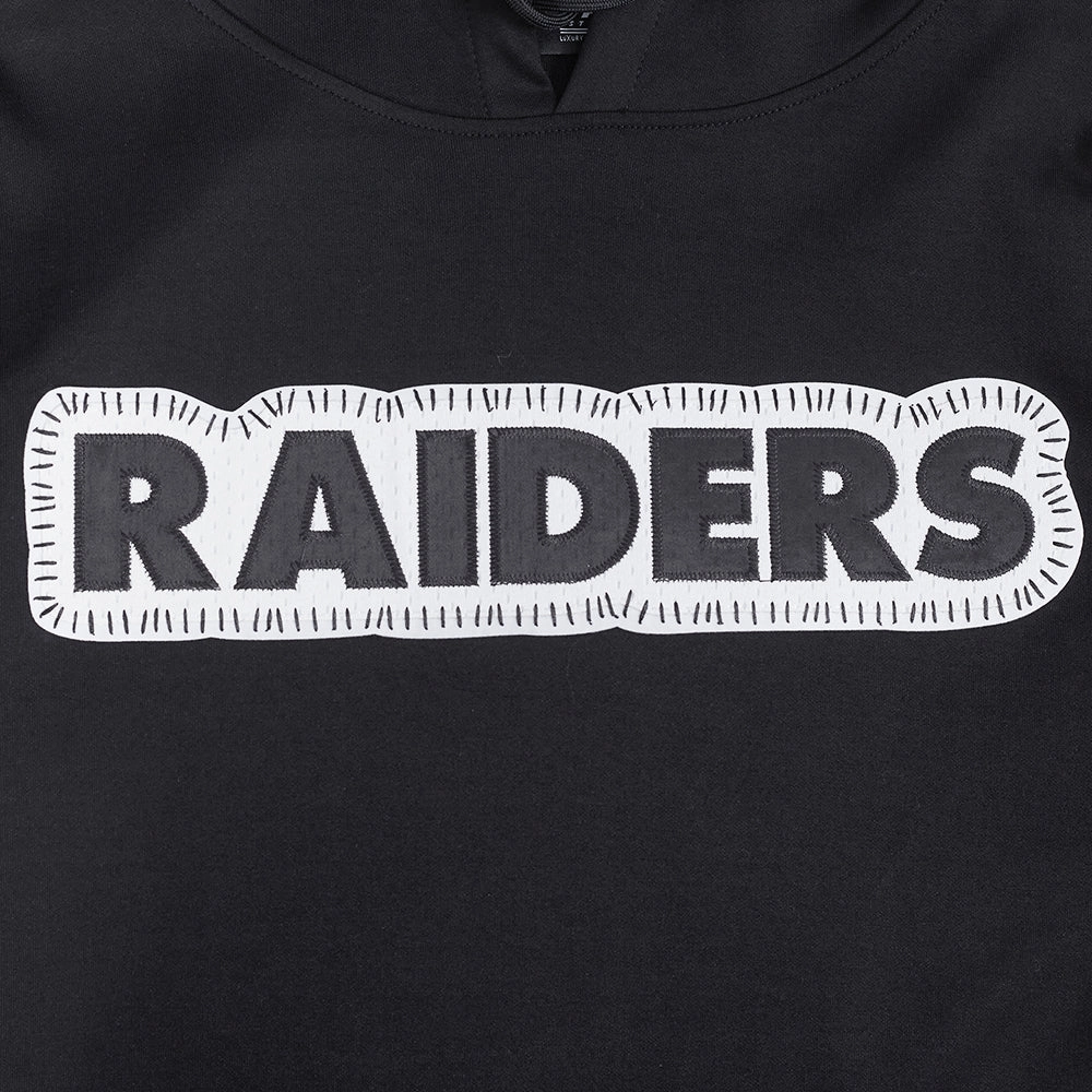 NFL LAS VEGAS RAIDERS DIY PICK STITCH MEN'S DOUBLE KNIT PULLOVER HOODIE (BLACK)