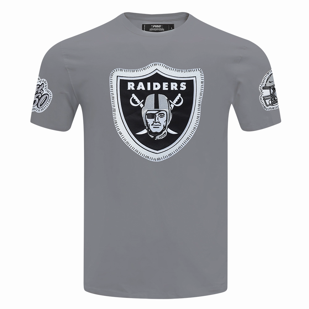 NFL LAS VEGAS RAIDERS DIY PICK STITCH MEN'S SINGLE JERSEY TEE (GRAY)