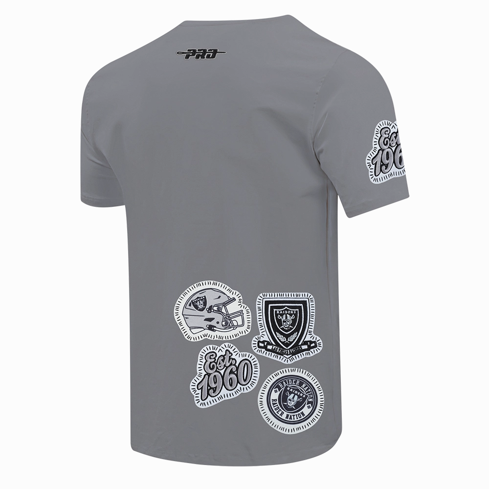 NFL LAS VEGAS RAIDERS DIY PICK STITCH MEN'S SINGLE JERSEY TEE (GRAY)