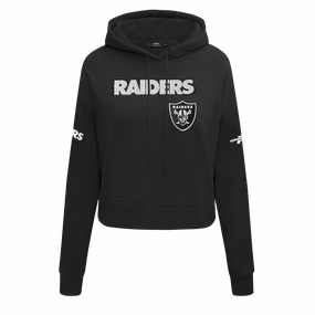 NFL LAS VEGAS RAIDERS GAME DAY CLASSICS WOMEN'S DK CROPPED PO HOODIE (BLACK)