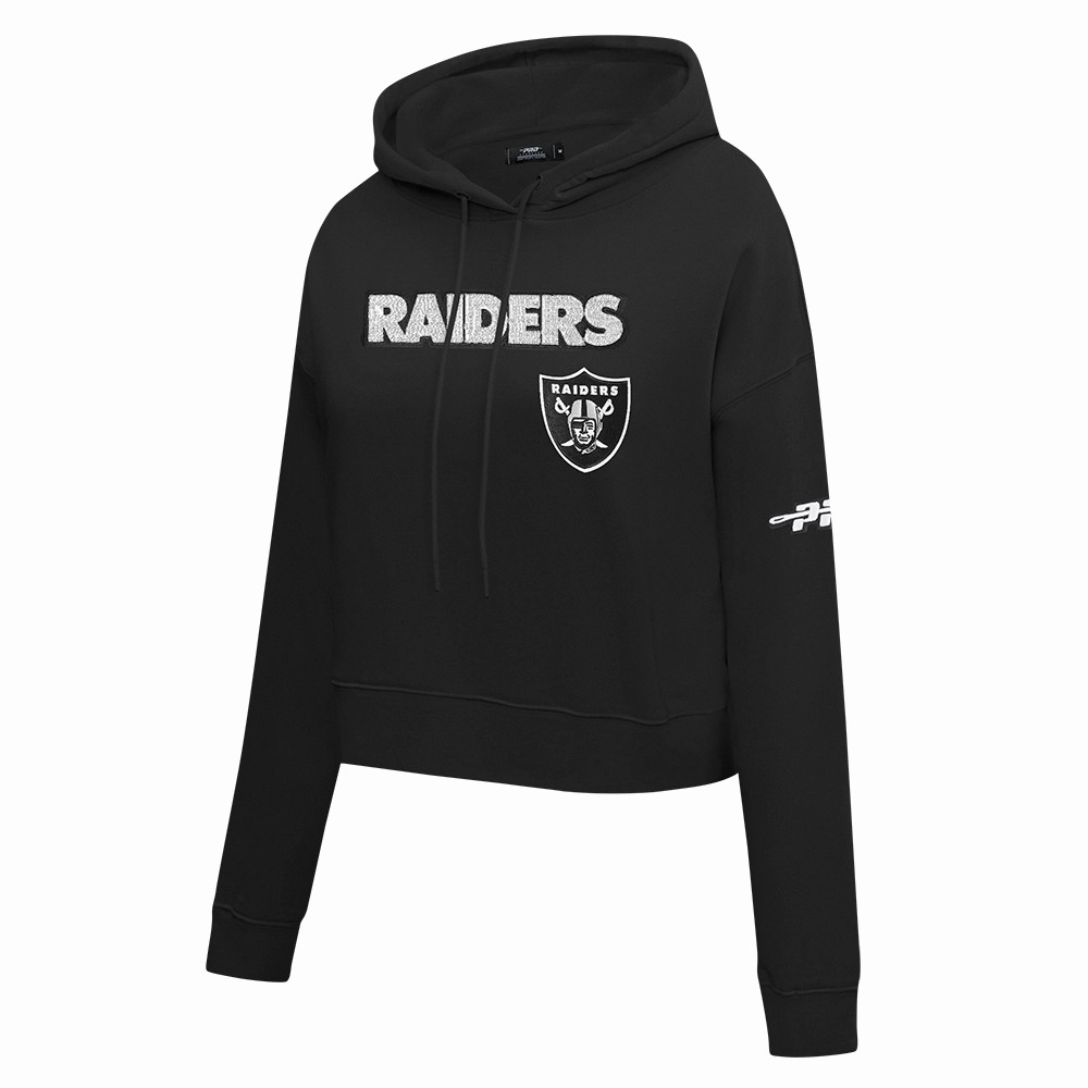 NFL LAS VEGAS RAIDERS GAME DAY CLASSICS WOMEN'S DK CROPPED PO HOODIE (BLACK)