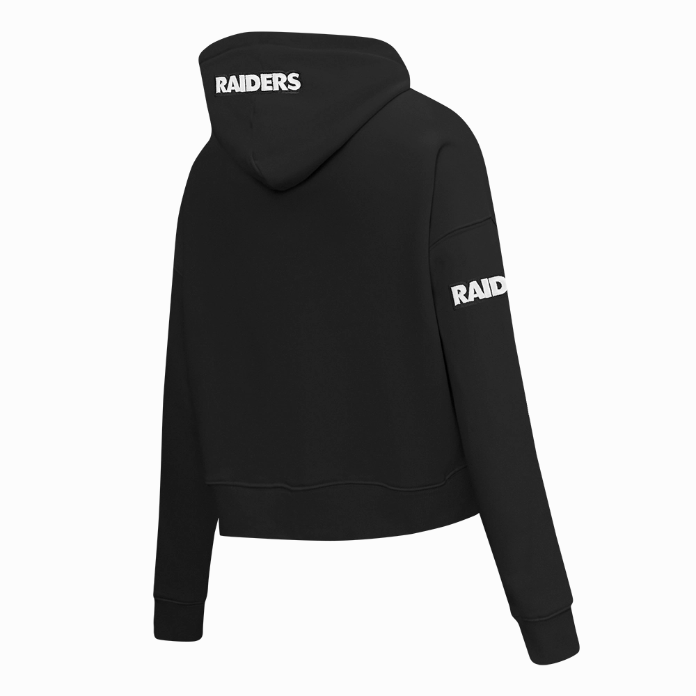 NFL LAS VEGAS RAIDERS GAME DAY CLASSICS WOMEN'S DK CROPPED PO HOODIE (BLACK)