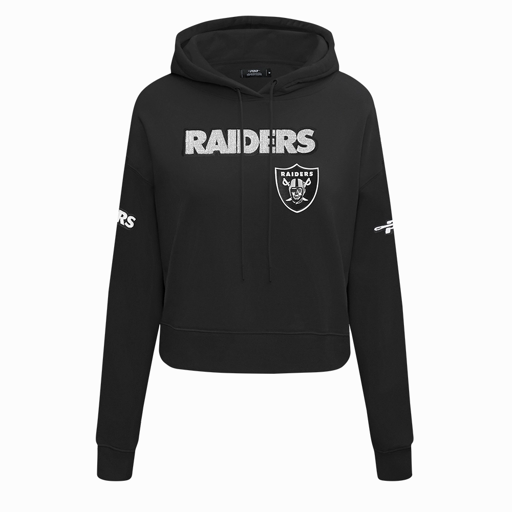 NFL LAS VEGAS RAIDERS GAME DAY CLASSICS WOMEN'S DK CROPPED PO HOODIE (BLACK)