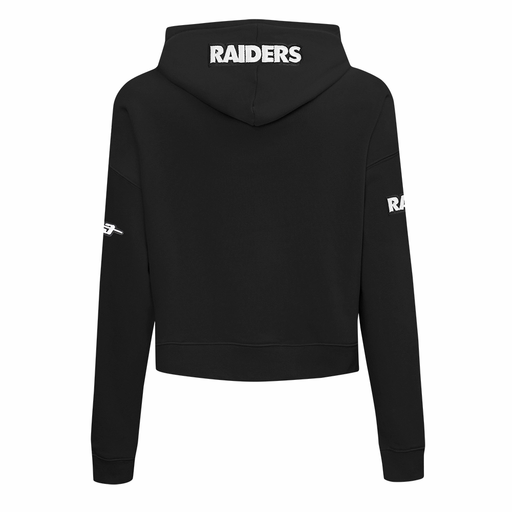 NFL LAS VEGAS RAIDERS GAME DAY CLASSICS WOMEN'S DK CROPPED PO HOODIE (BLACK)