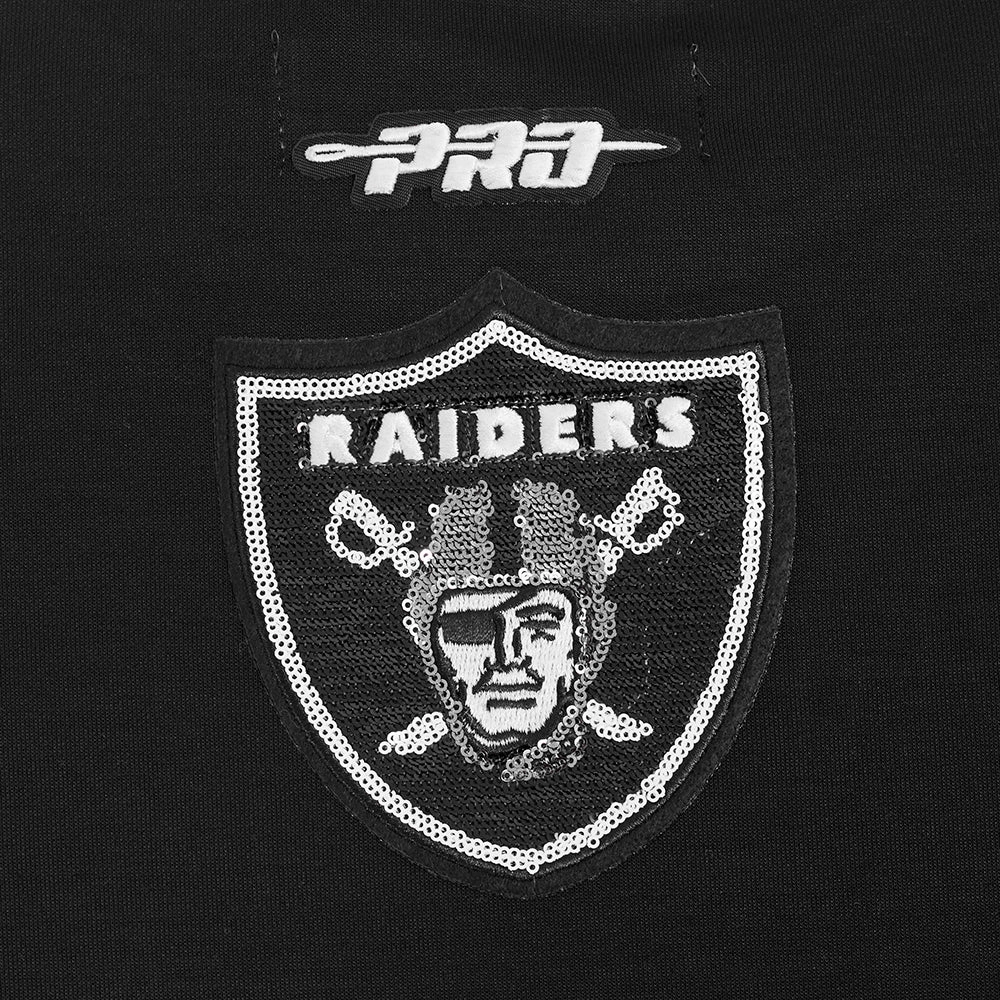 NFL LAS VEGAS RAIDERS GAME DAY CLASSICS WOMEN'S DOUBLE KNIT CREWNECK (BLACK)