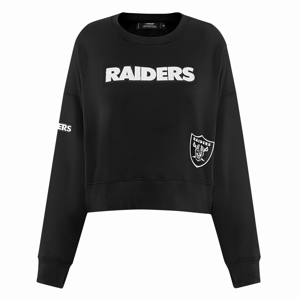 NFL LAS VEGAS RAIDERS GAME DAY CLASSICS WOMEN'S DOUBLE KNIT CREWNECK (BLACK)