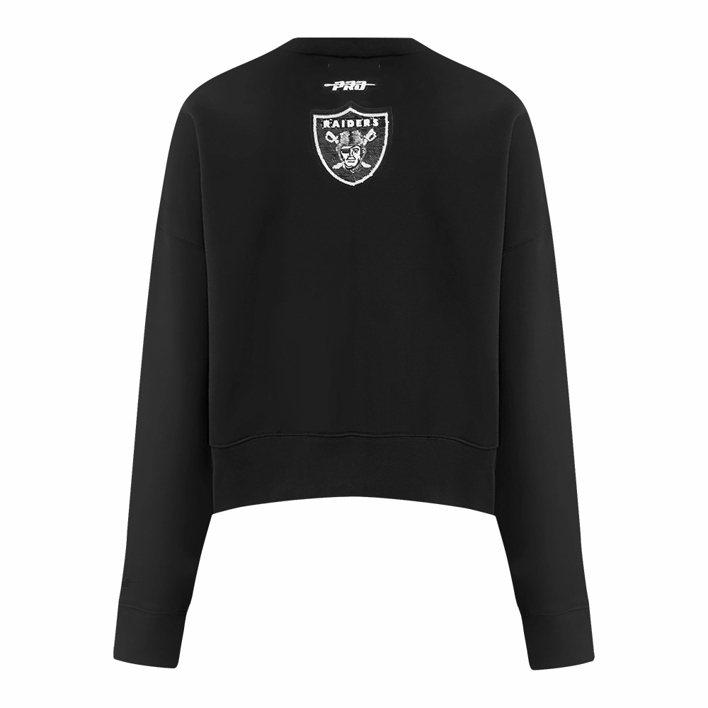 NFL LAS VEGAS RAIDERS GAME DAY CLASSICS WOMEN'S DOUBLE KNIT CREWNECK (BLACK)