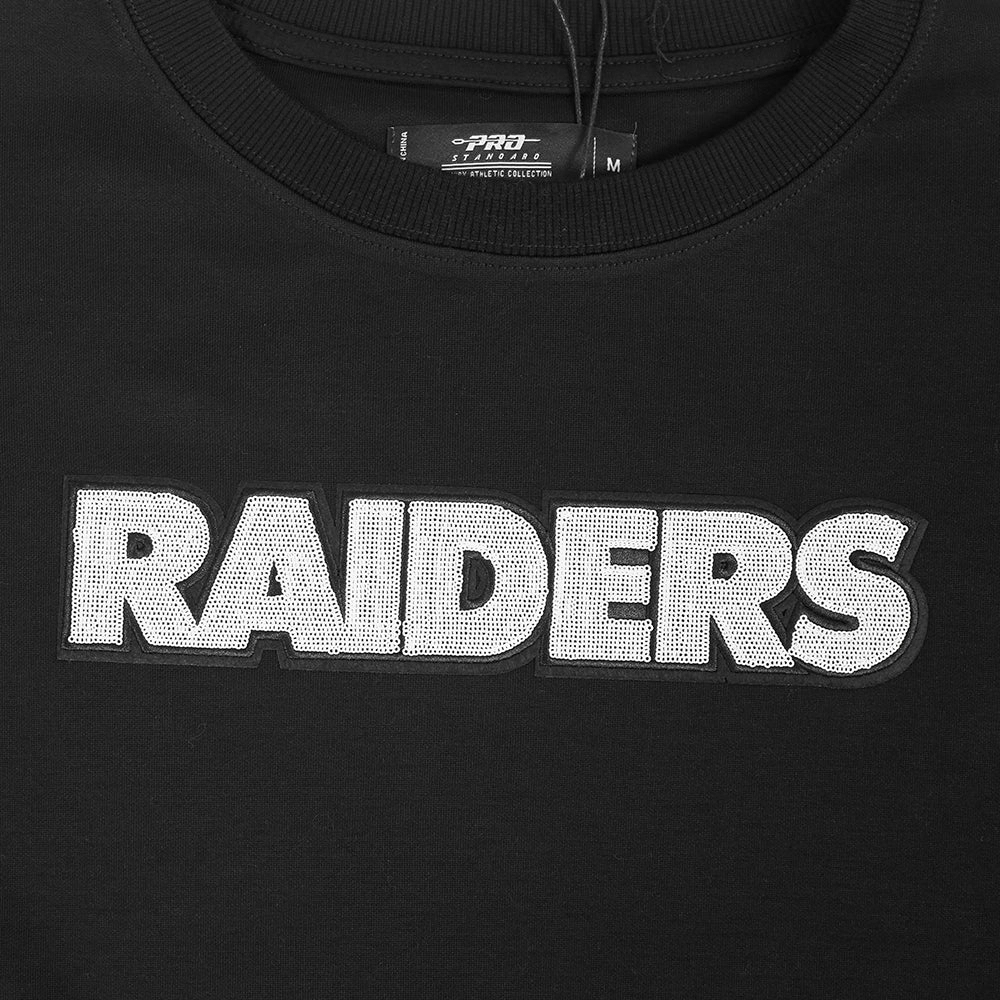 NFL LAS VEGAS RAIDERS GAME DAY CLASSICS WOMEN'S DOUBLE KNIT CREWNECK (BLACK)