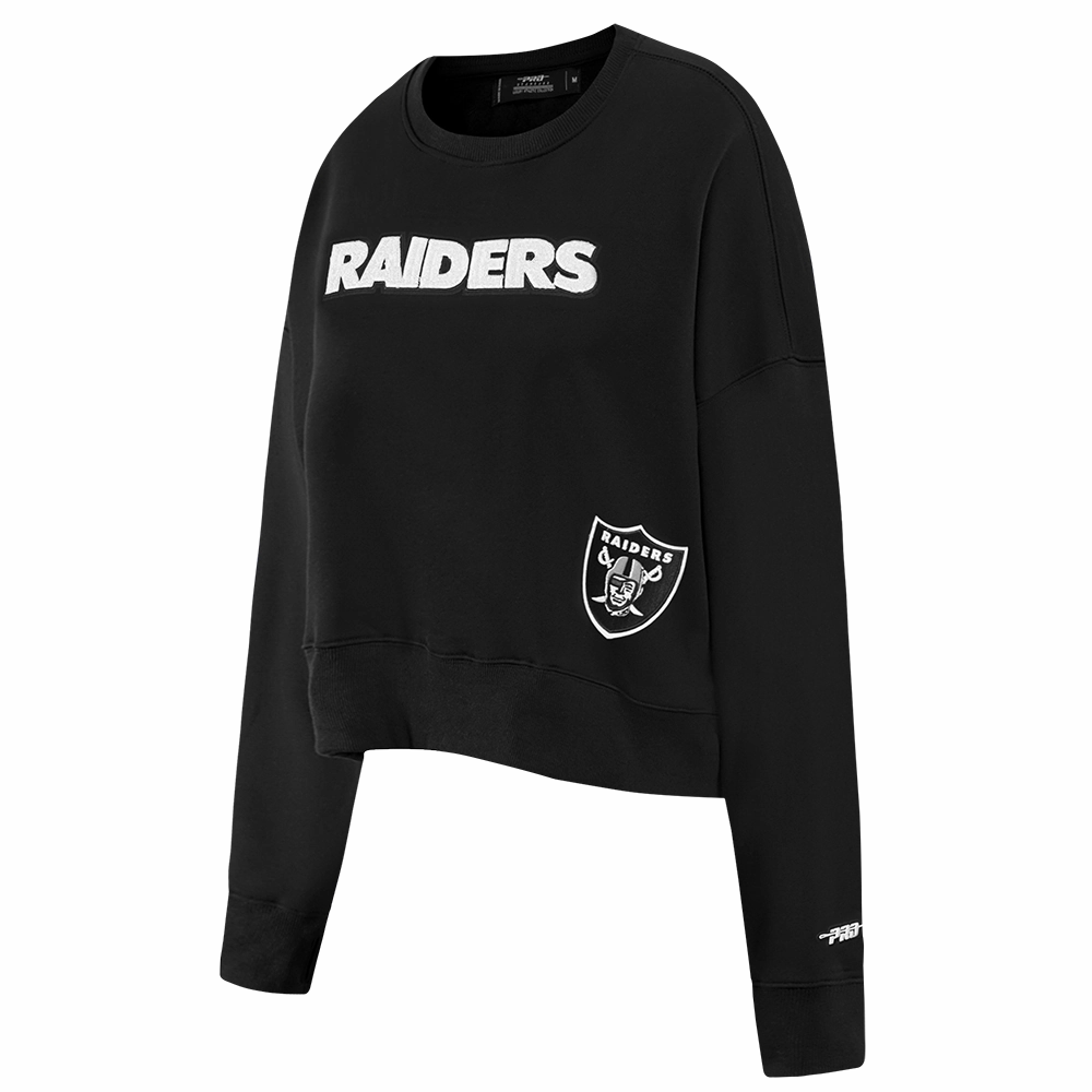 NFL LAS VEGAS RAIDERS GAME DAY CLASSICS WOMEN'S DOUBLE KNIT CREWNECK (BLACK)