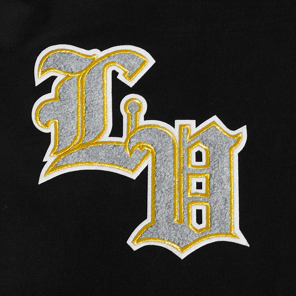 NFL LAS VEGAS RAIDERS PRO PREP RIB FLEECE MEN'S PULLOVER HOODIE (BLACK/GRAY)