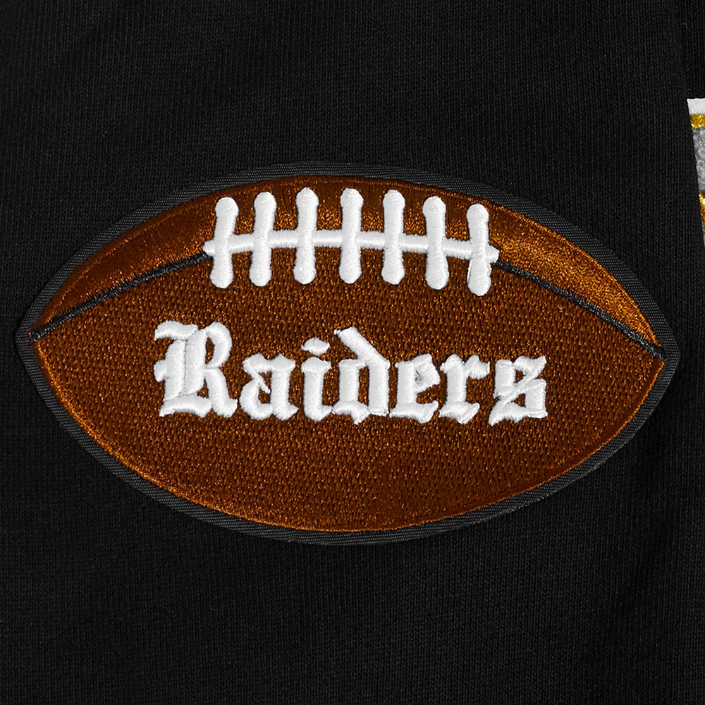 NFL LAS VEGAS RAIDERS PRO PREP RIB FLEECE MEN'S PULLOVER HOODIE (BLACK/GRAY)