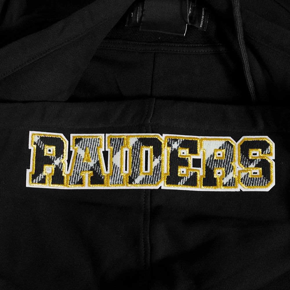NFL LAS VEGAS RAIDERS PRO PREP RIB FLEECE MEN'S PULLOVER HOODIE (BLACK/GRAY)