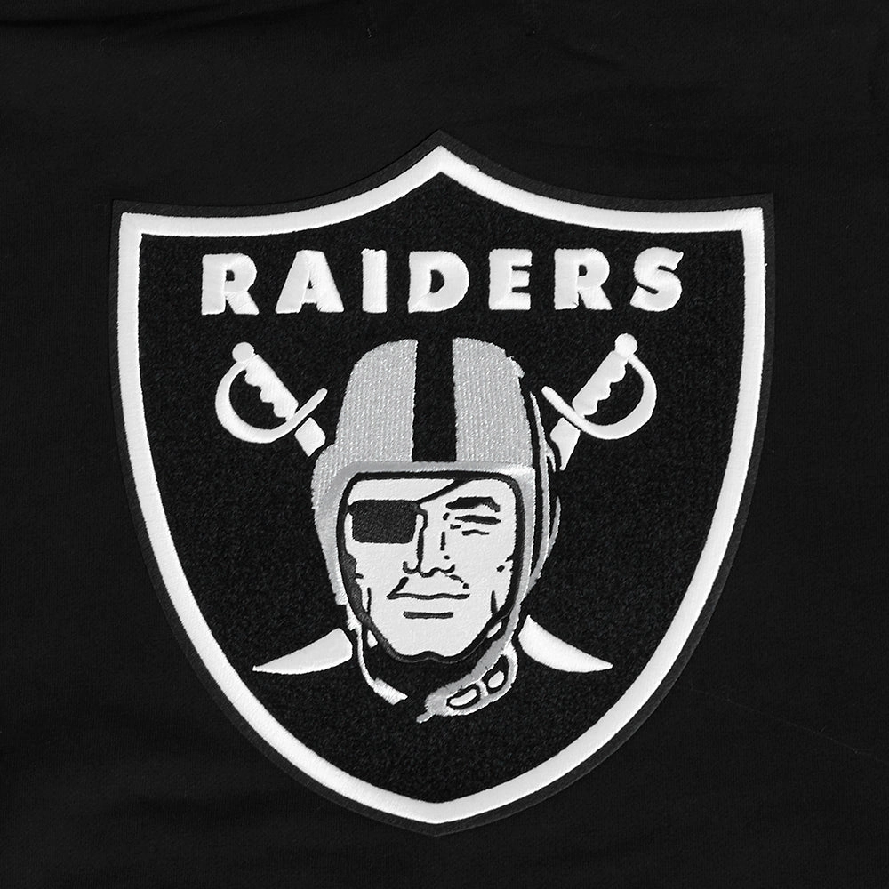 NFL LAS VEGAS RAIDERS PRO PREP RIB FLEECE MEN'S PULLOVER HOODIE (BLACK/GRAY)