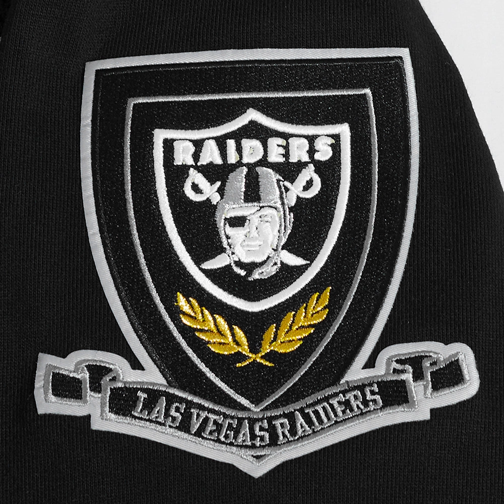 NFL LAS VEGAS RAIDERS PRO PREP RIB FLEECE MEN'S PULLOVER HOODIE (BLACK/GRAY)