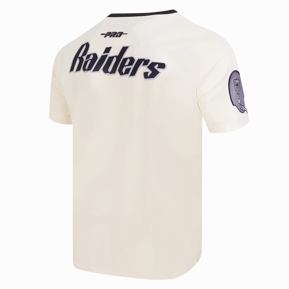 NFL LAS VEGAS RAIDERS RETRO CASCADE MEN'S RINGER TEE (EGGSHELL/ BLACK)