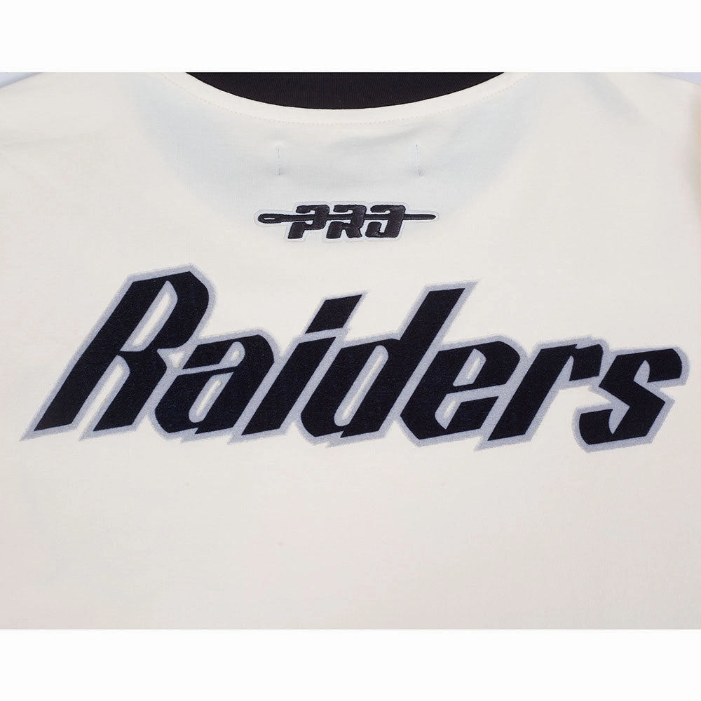NFL LAS VEGAS RAIDERS RETRO CASCADE MEN'S RINGER TEE (EGGSHELL/ BLACK)