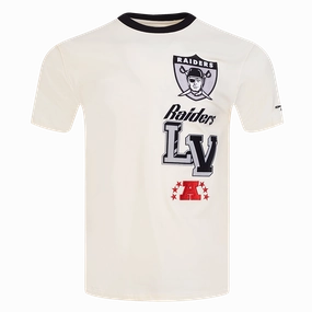 NFL LAS VEGAS RAIDERS RETRO CASCADE MEN'S RINGER TEE (EGGSHELL/ BLACK)