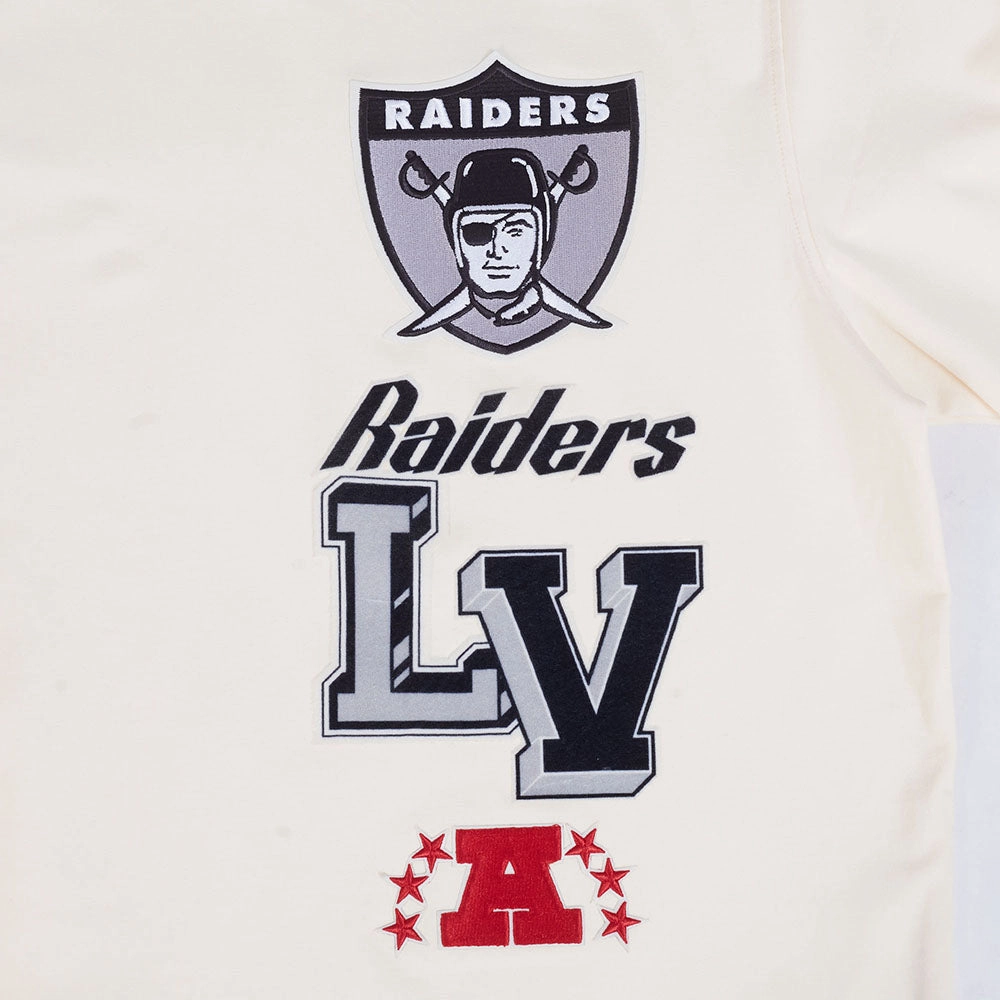 NFL LAS VEGAS RAIDERS RETRO CASCADE MEN'S RINGER TEE (EGGSHELL/ BLACK)