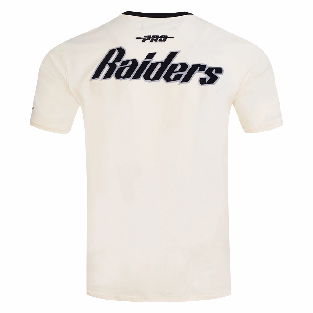 NFL LAS VEGAS RAIDERS RETRO CASCADE MEN'S RINGER TEE (EGGSHELL/ BLACK)