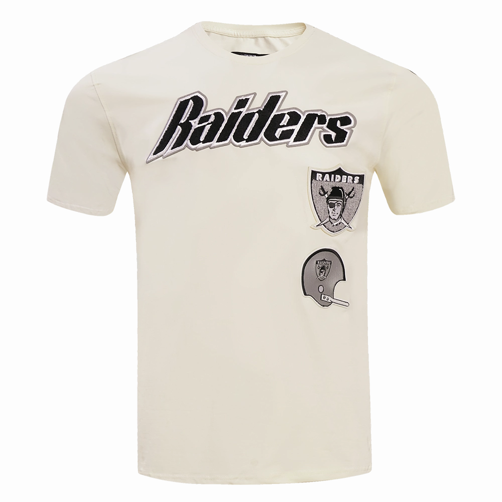 NFL LAS VEGAS RAIDERS RETRO CLASSIC MEN'S STRIPED TEE (EGGSHELL/ BLACK)