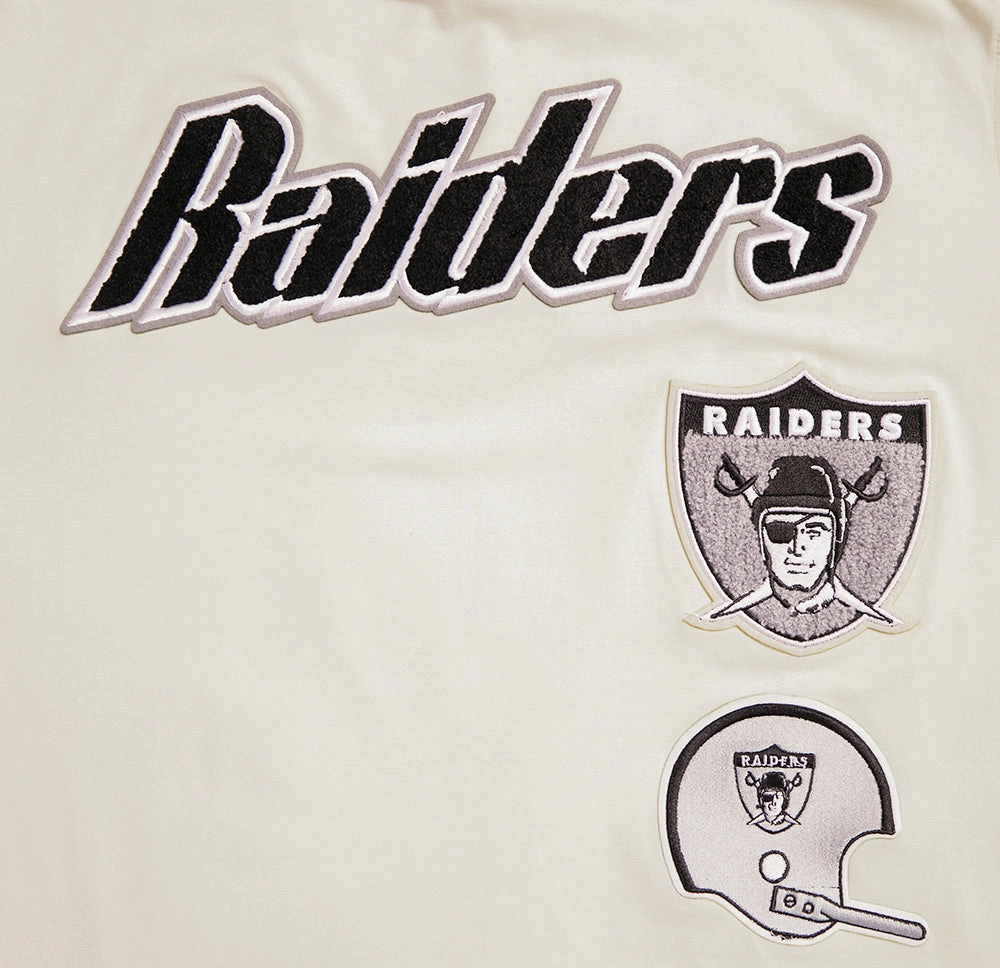 NFL LAS VEGAS RAIDERS RETRO CLASSIC MEN'S STRIPED TEE (EGGSHELL/ BLACK)
