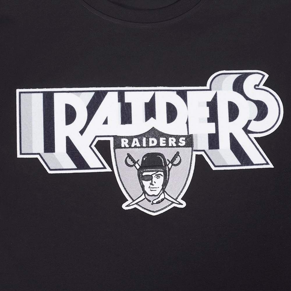 NFL LAS VEGAS RAIDERS RETRO ELEVATION MEN'S SINGLE JERSEY TEE (BLACK)