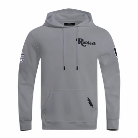 NFL LAS VEGAS RAIDERS SOUVENIR MEN'S FLEECE PULLOVER HOODIE (GRAY)