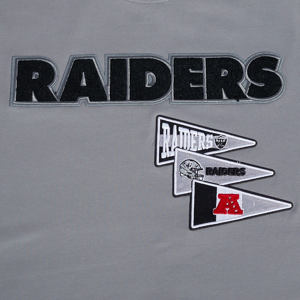 NFL LAS VEGAS RAIDERS TEAM PENNANTS MEN'S WORDMARK   TEE (GRAY)