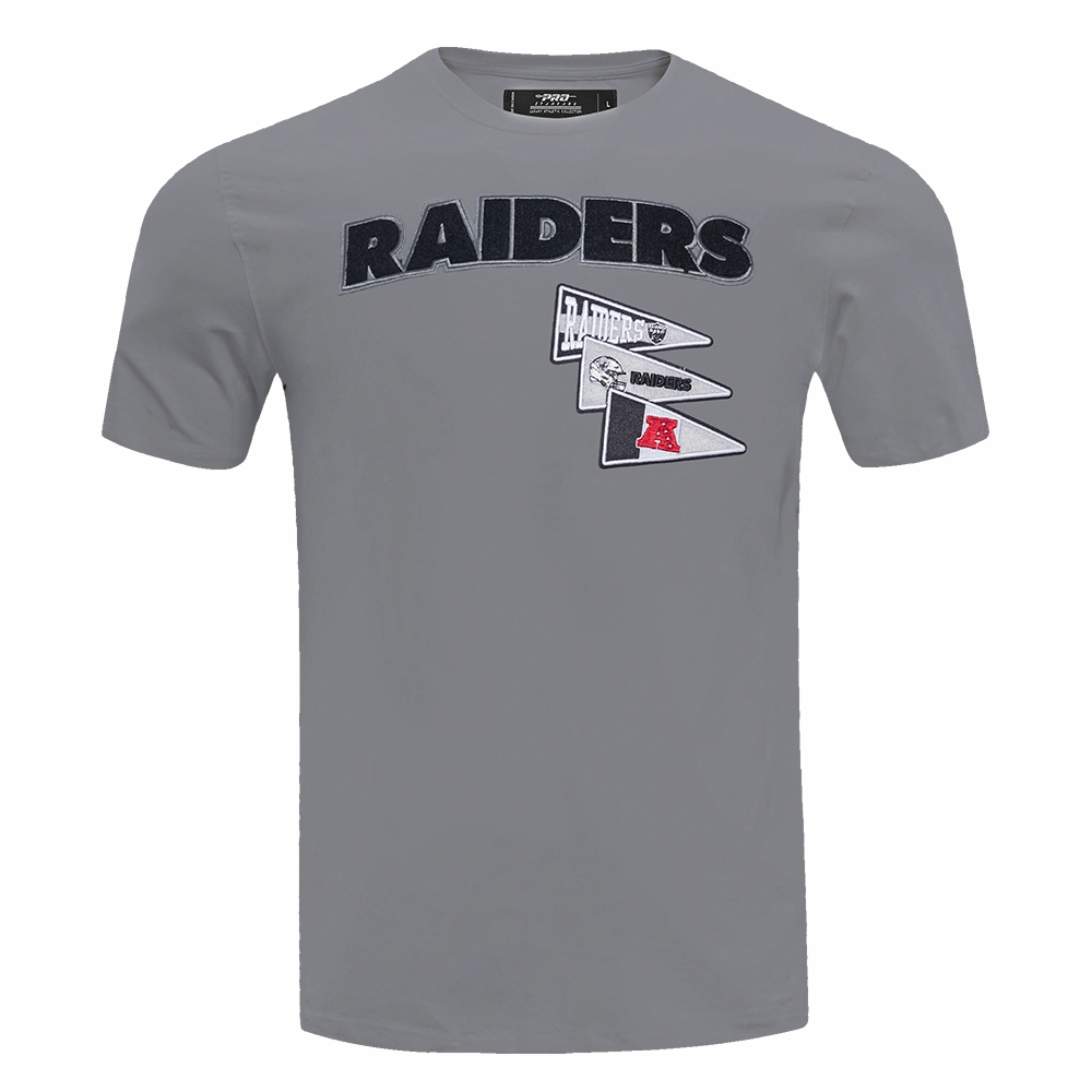 NFL LAS VEGAS RAIDERS TEAM PENNANTS MEN'S WORDMARK   TEE (GRAY)