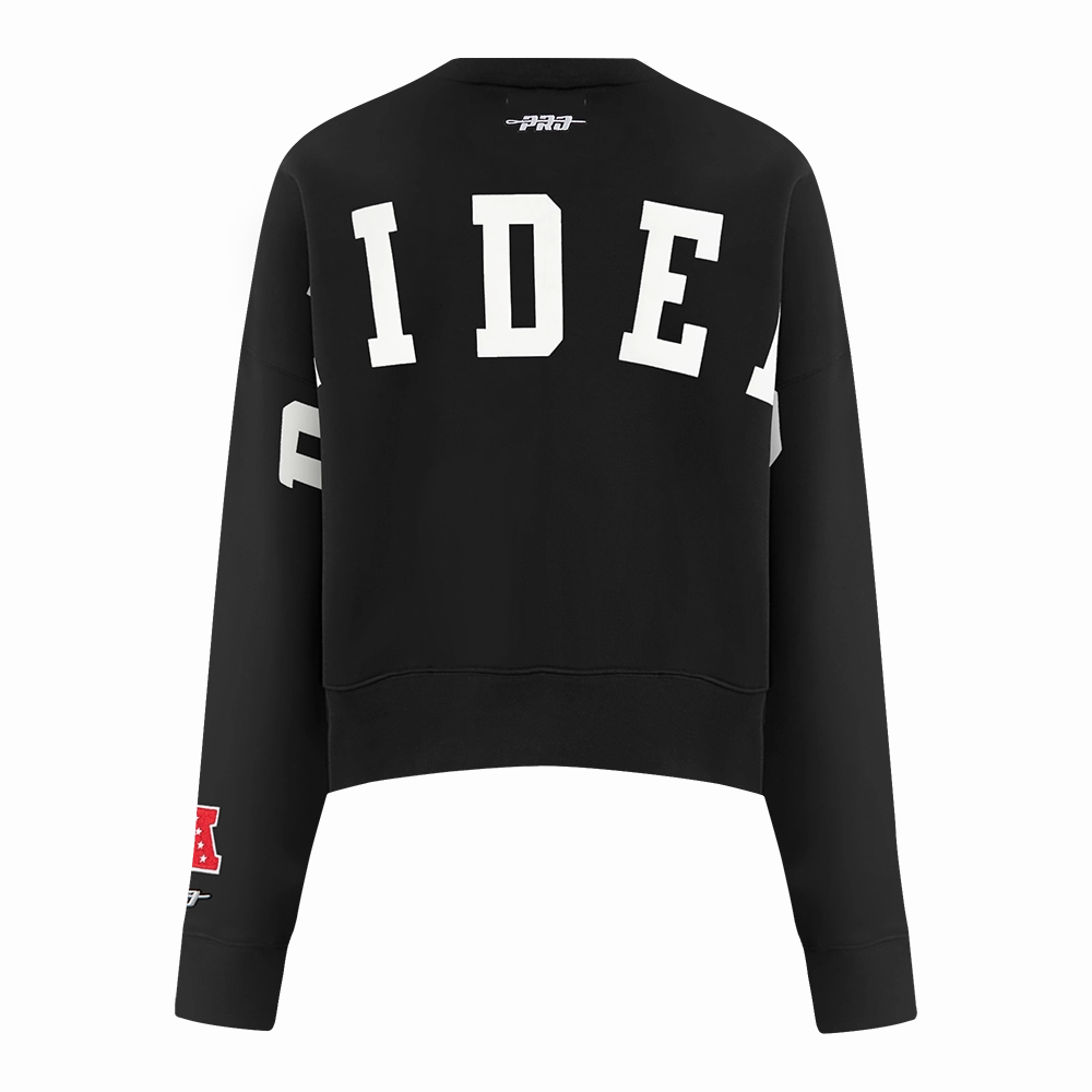 NFL LAS VEGAS RAIDERS WINGSPAN WOMEN'S FLEECE CREWNECK (BLACK)