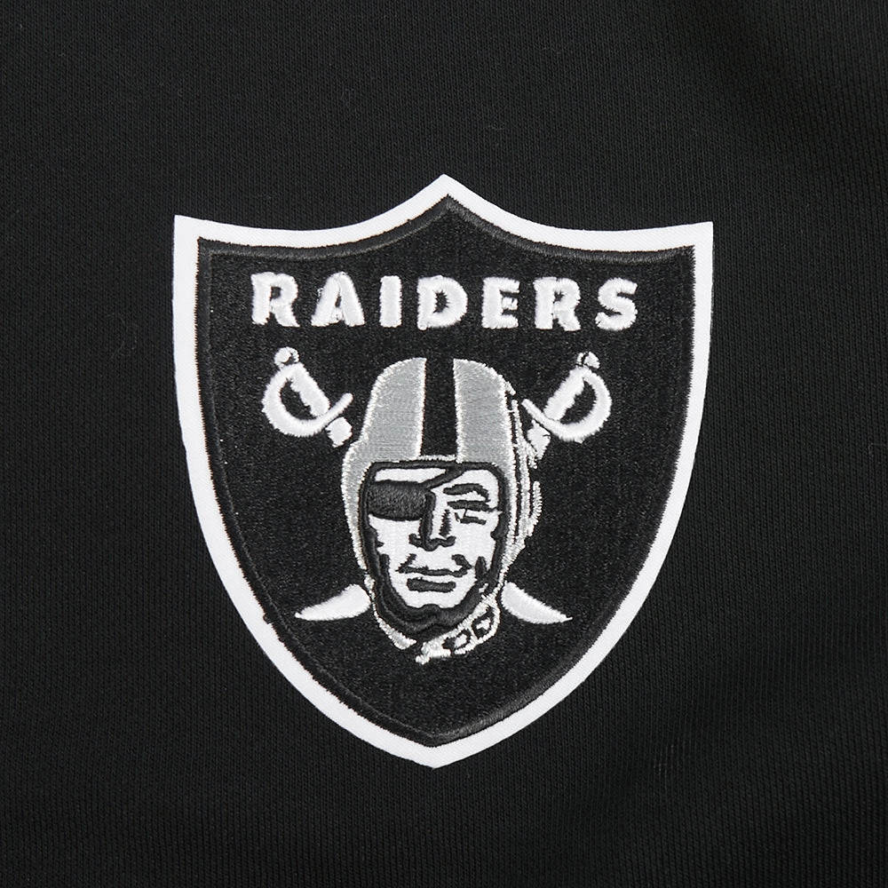 NFL LAS VEGAS RAIDERS WINGSPAN WOMEN'S FLEECE CREWNECK (BLACK)