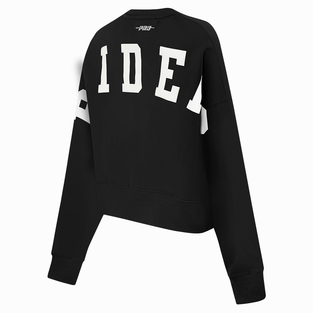 NFL LAS VEGAS RAIDERS WINGSPAN WOMEN'S FLEECE CREWNECK (BLACK)