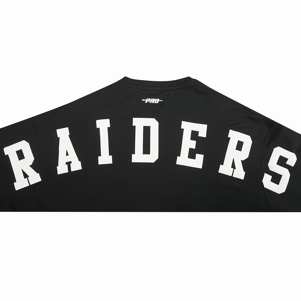 NFL LAS VEGAS RAIDERS WINGSPAN WOMEN'S FLEECE CREWNECK (BLACK)