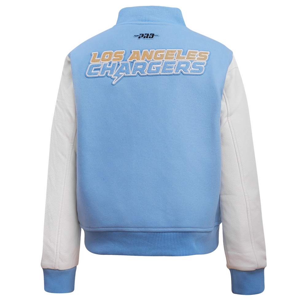 NFL LOS ANGELES CHARGERS CLASSIC WOMEN'S WOOL VARSITY JACKET (UNIVERSITY BLUE/WHITE)