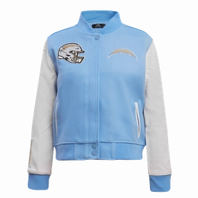 NFL LOS ANGELES CHARGERS CLASSIC WOMEN'S WOOL VARSITY JACKET (UNIVERSITY BLUE/WHITE)