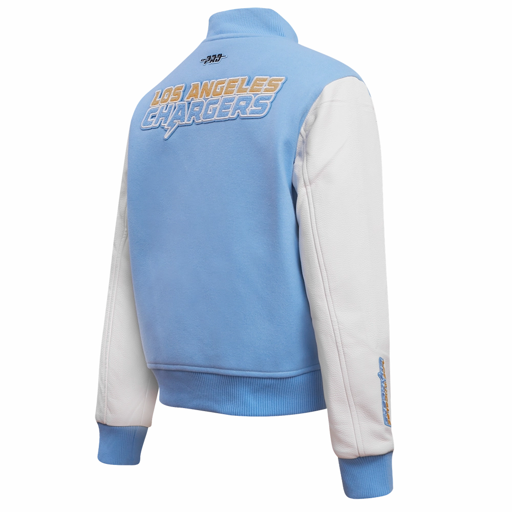 NFL LOS ANGELES CHARGERS CLASSIC WOMEN'S WOOL VARSITY JACKET (UNIVERSITY BLUE/WHITE)