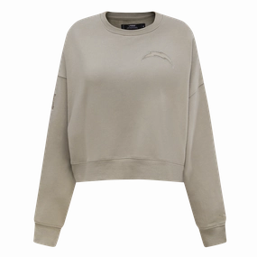 NFL LOS ANGELES CHARGERS NEUTRAL WOMEN'S FLEECE CREWNECK (TAUPE)