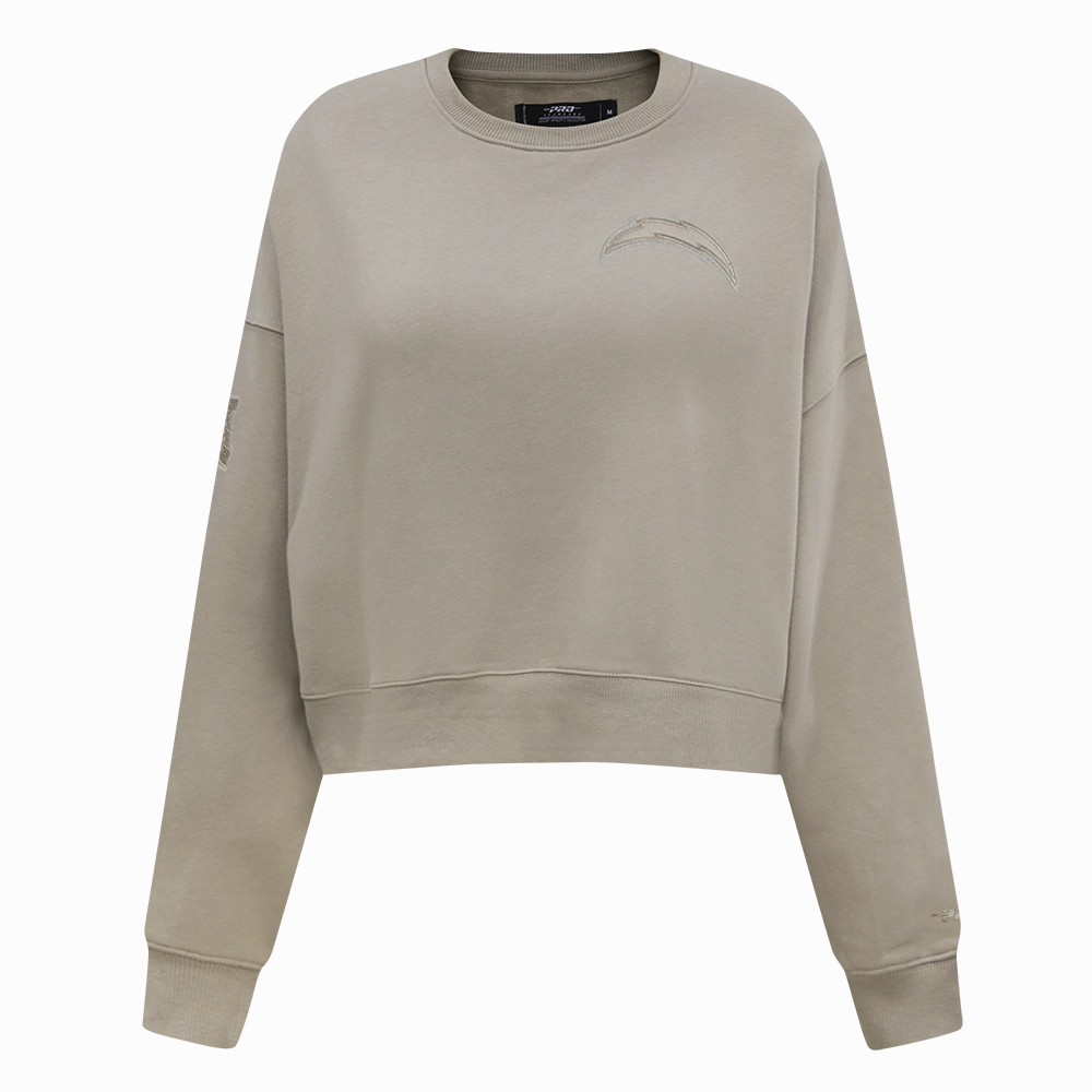 NFL LOS ANGELES CHARGERS NEUTRAL WOMEN'S FLEECE CREWNECK (TAUPE)