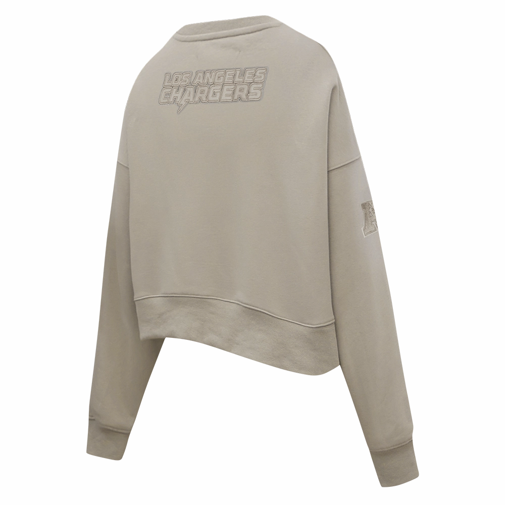 NFL LOS ANGELES CHARGERS NEUTRAL WOMEN'S FLEECE CREWNECK (TAUPE)