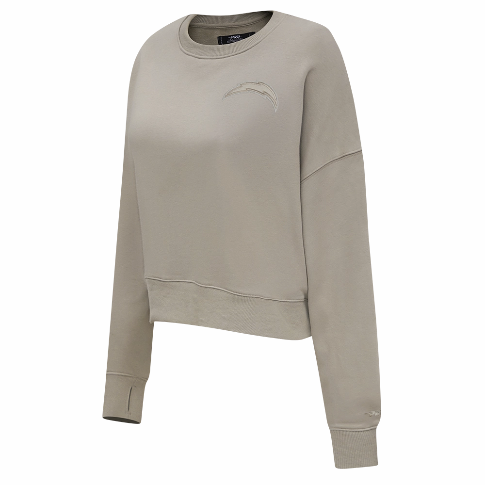 NFL LOS ANGELES CHARGERS NEUTRAL WOMEN'S FLEECE CREWNECK (TAUPE)