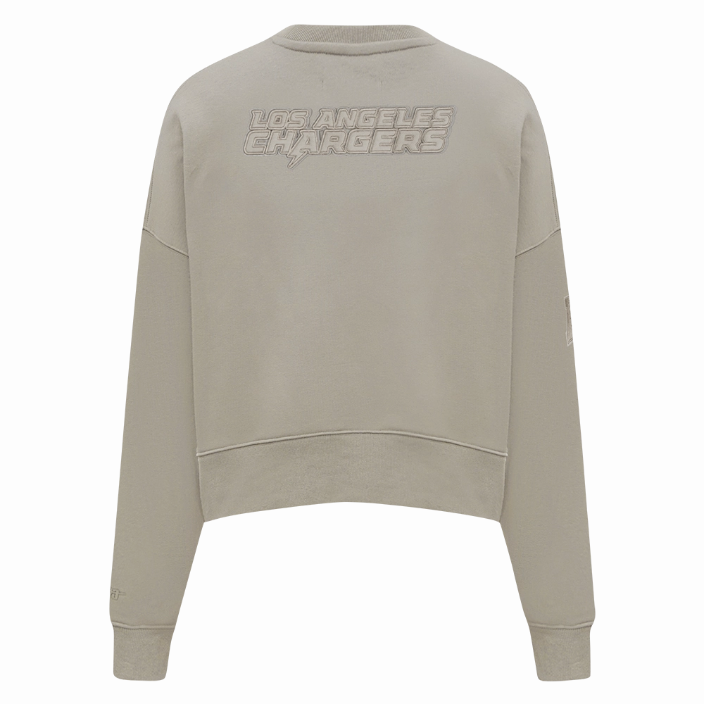 NFL LOS ANGELES CHARGERS NEUTRAL WOMEN'S FLEECE CREWNECK (TAUPE)