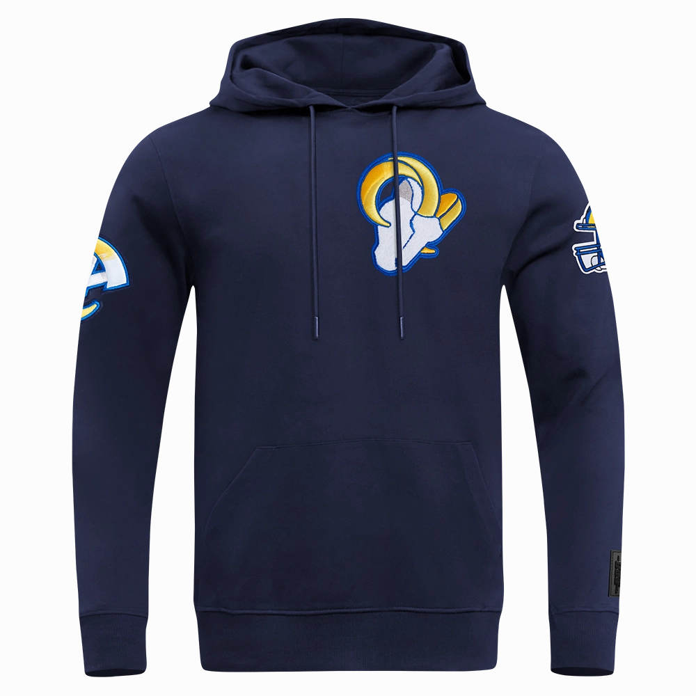 NFL LOS ANGELES RAMS CLASSIC MEN'S CHENILLE DK PO HOODIE (MIDNIGHT NAVY)