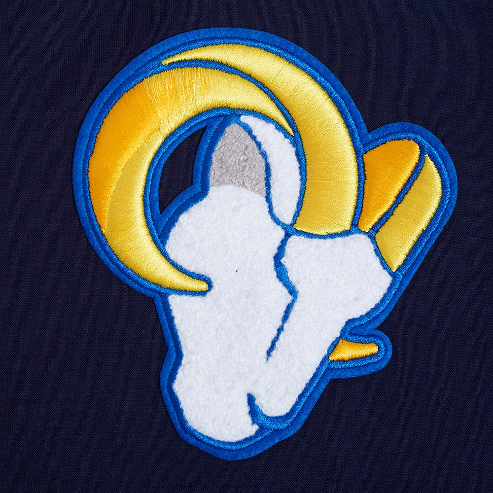 NFL LOS ANGELES RAMS CLASSIC MEN'S CHENILLE DK PO HOODIE (MIDNIGHT NAVY)