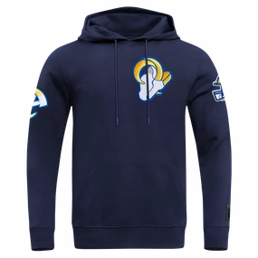 NFL LOS ANGELES RAMS CLASSIC MEN'S CHENILLE DK PO HOODIE (MIDNIGHT NAVY)