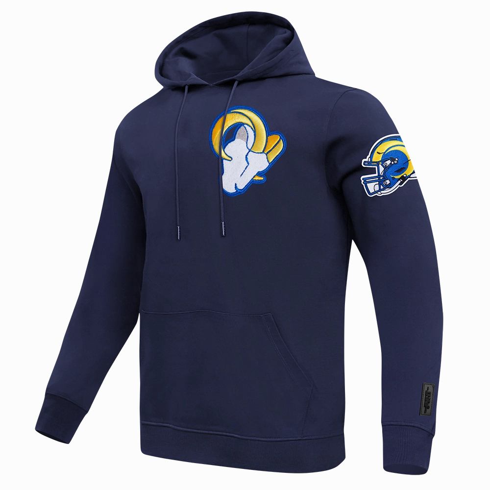 NFL LOS ANGELES RAMS CLASSIC MEN'S CHENILLE DK PO HOODIE (MIDNIGHT NAVY)