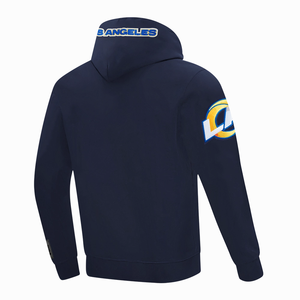 NFL LOS ANGELES RAMS CLASSIC MEN'S CHENILLE DK PO HOODIE (MIDNIGHT NAVY)