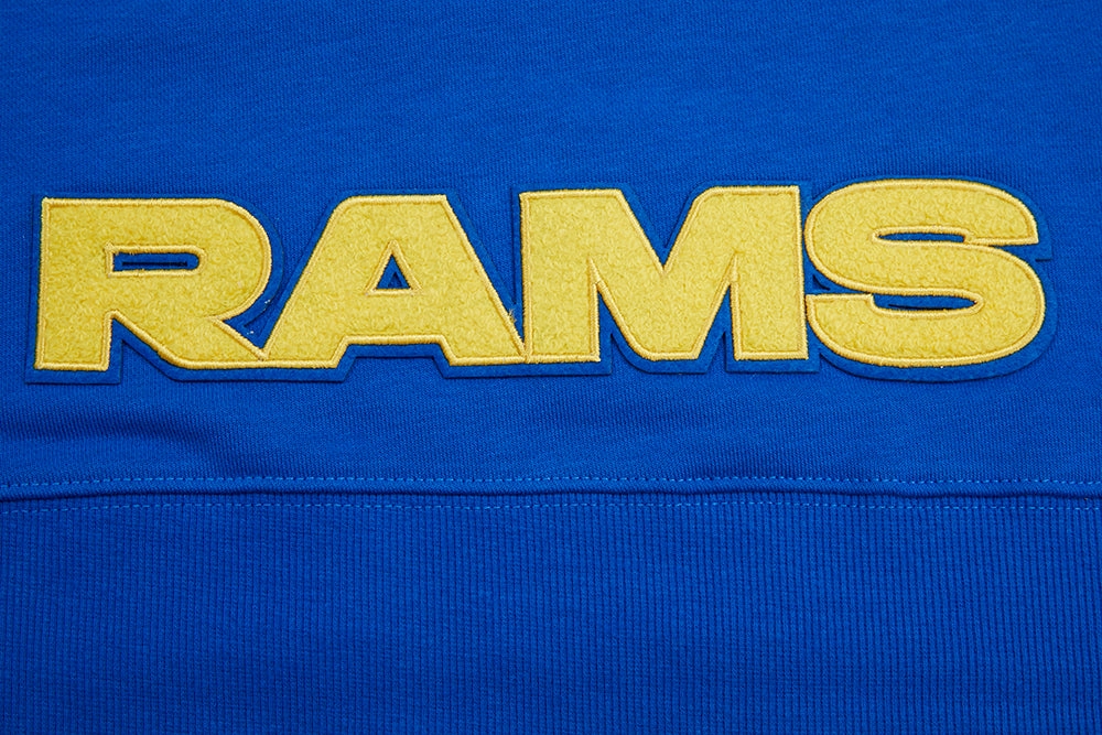 NFL LOS ANGELES RAMS CLASSIC WOMEN'S CROPPED PULLOVER HOODIE (ROYAL BLUE)